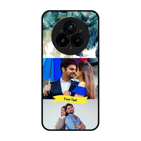 Realme 14 Pro Plus 5G Custom Glass Phone CaseImage With Boho Peacock Feather Design Realme 14 Pro Plus 5G Custom Glass Phone CaseImage With Boho Peacock Feather Design