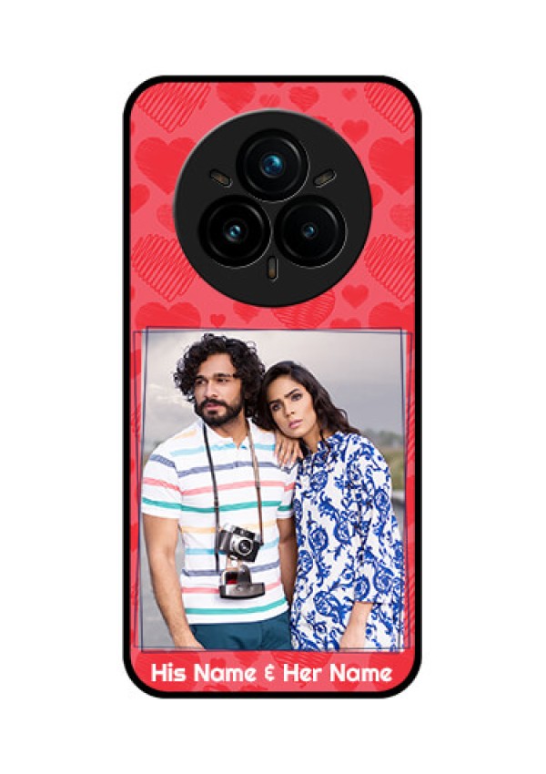Realme 14 Pro Plus 5G Custom Glass Phone CaseWith Red Heart Symbols Design