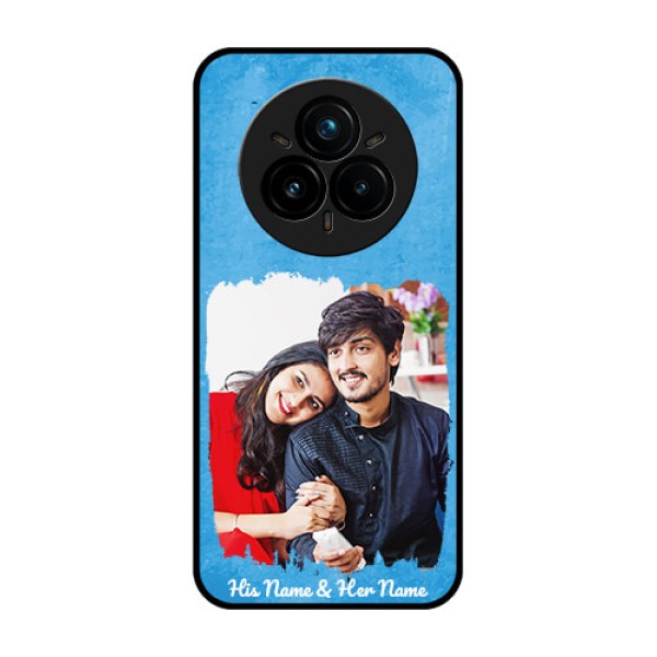Realme 14 Pro Plus 5G Custom Glass Phone Case - Blue Color Vintage Design Realme 14 Pro Plus 5G Custom Glass Phone Case - Blue Color Vintage Design