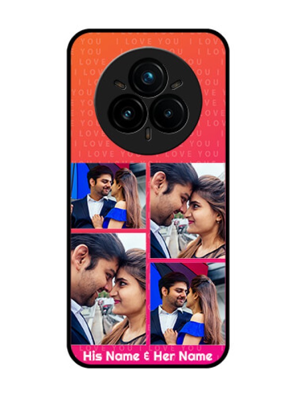 Custom Realme 14 Pro Plus 5G Custom Glass Phone CaseI Love You Pink Design