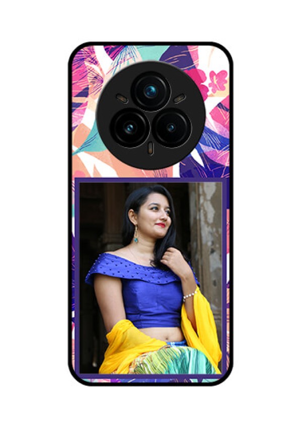 Realme 14 Pro Plus 5G Custom Glass Phone CaseAbstract Floral Design