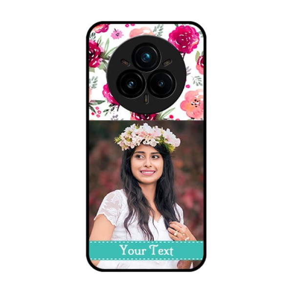 Realme 14 Pro Plus 5G Custom Glass Phone CaseWater Colors Floral Design