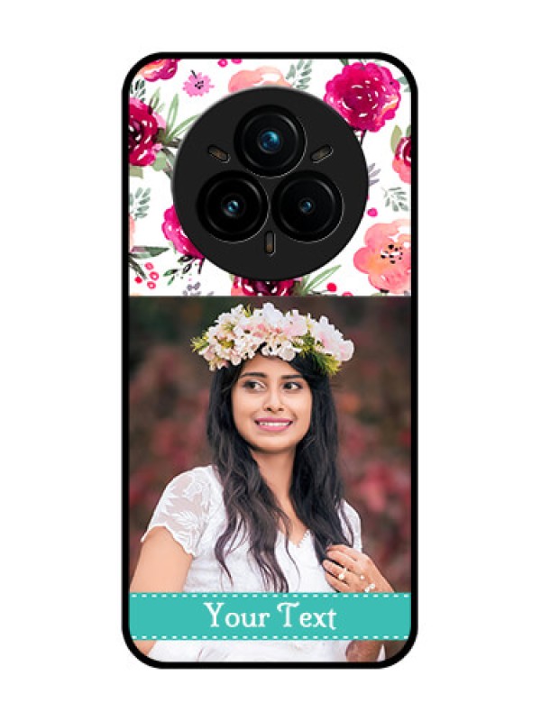 Custom Realme 14 Pro Plus 5G Custom Glass Phone CaseWater Colors Floral Design