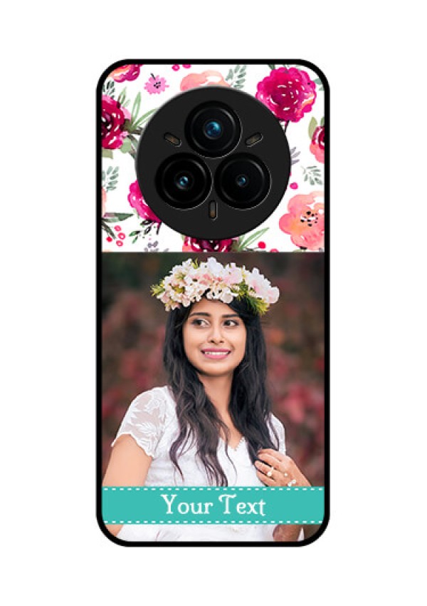 Realme 14 Pro Plus 5G Custom Glass Phone CaseWater Colors Floral Design