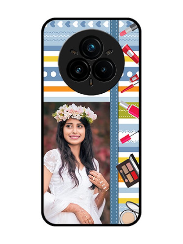 Custom Realme 14 Pro Plus 5G Custom Glass Phone CaseMakeup Icons Design