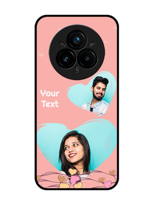 Custom Realme 14 Pro Plus 5G Custom Glass Phone CaseLove Doodle Design