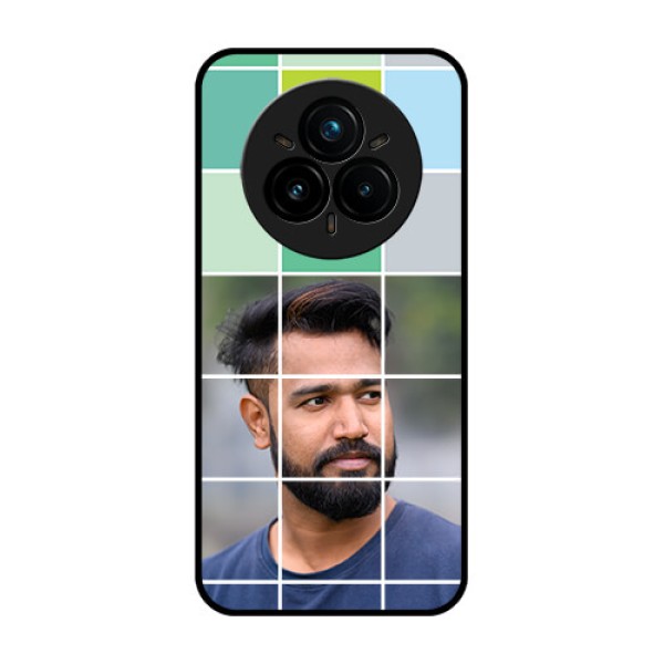 Realme 14 Pro Plus 5G Custom Glass Phone CaseWith White Box Pattern Realme 14 Pro Plus 5G Custom Glass Phone CaseWith White Box Pattern