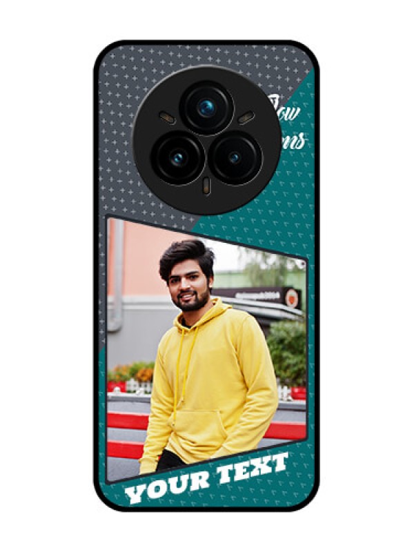 Custom Realme 14 Pro Plus 5G Custom Glass Phone CaseBackground Pattern Design With Quote