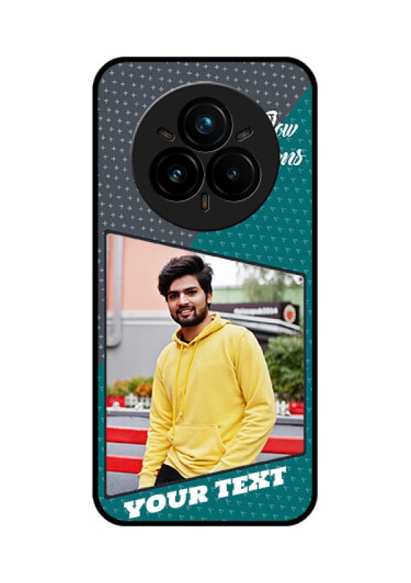 Realme 14 Pro Plus 5G Custom Glass Phone CaseBackground Pattern Design With Quote