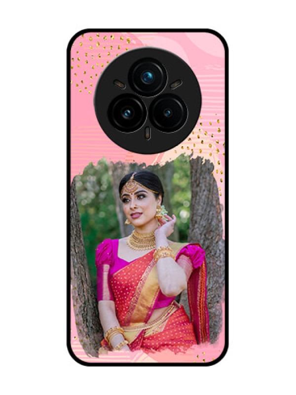 Custom Realme 14 Pro Plus 5G Custom Glass Phone CaseGold Glitter Splash Design