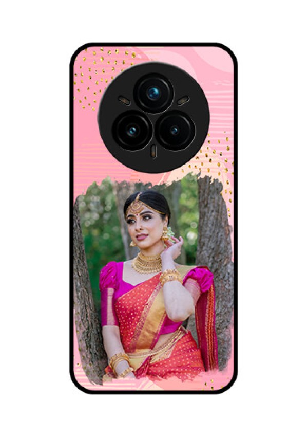 Realme 14 Pro Plus 5G Custom Glass Phone CaseGold Glitter Splash Design