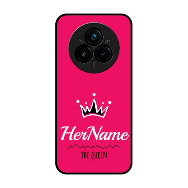 Realme 14 Pro Plus 5G Custom Glass Phone CaseQueen With Name Design Realme 14 Pro Plus 5G Custom Glass Phone CaseQueen With Name Design