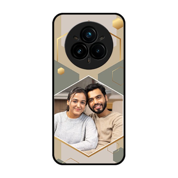 Realme 14 Pro Plus 5G Custom Glass Phone CaseStylish Hexagon Pattern Design Realme 14 Pro Plus 5G Custom Glass Phone CaseStylish Hexagon Pattern Design
