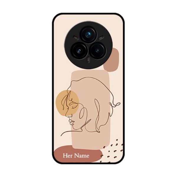 Realme 14 Pro Plus 5G Custom Glass Phone CaseCalm Woman Line Art Design Realme 14 Pro Plus 5G Custom Glass Phone CaseCalm Woman Line Art Design