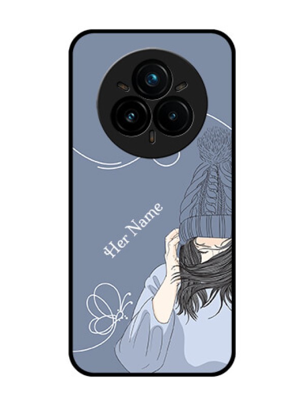 Custom Realme 14 Pro Plus 5G Custom Glass Phone CaseGirl In Winter Outfit Design
