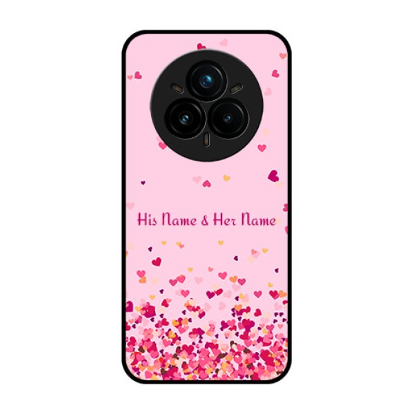 Realme 14 Pro Plus 5G Custom Glass Phone CaseFloating Hearts Design