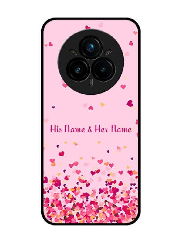 Custom Realme 14 Pro Plus 5G Custom Glass Phone CaseFloating Hearts Design