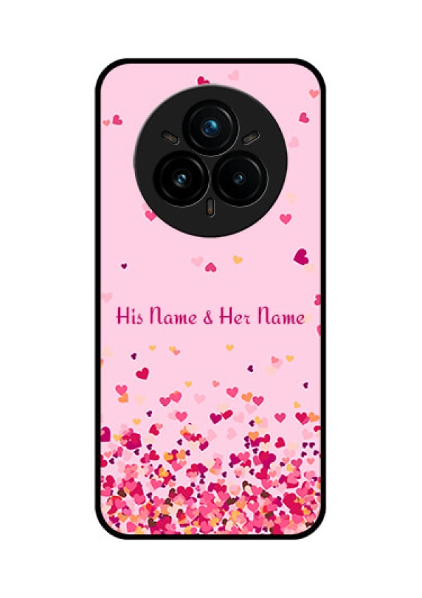 Realme 14 Pro Plus 5G Custom Glass Phone CaseFloating Hearts Design