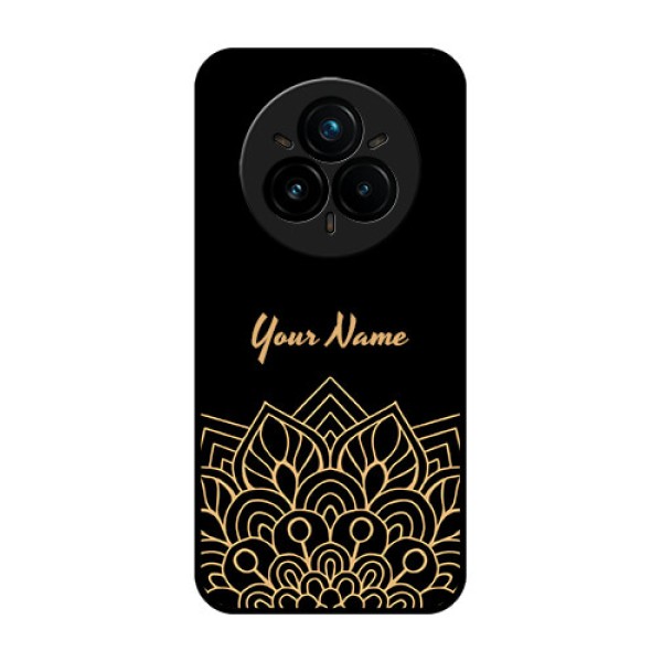 Realme 14 Pro Plus 5G Custom Glass Phone CaseGolden Mandala Design