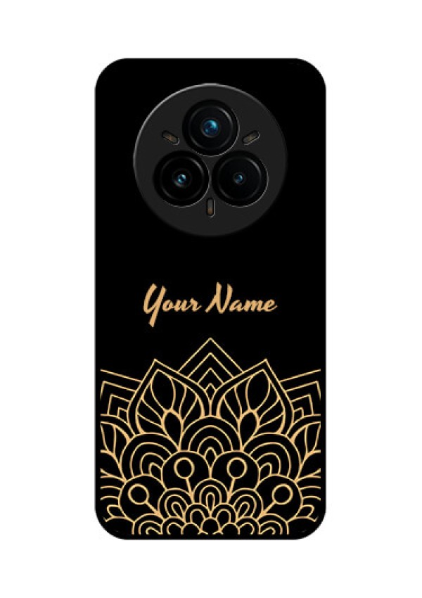 Realme 14 Pro Plus 5G Custom Glass Phone CaseGolden Mandala Design