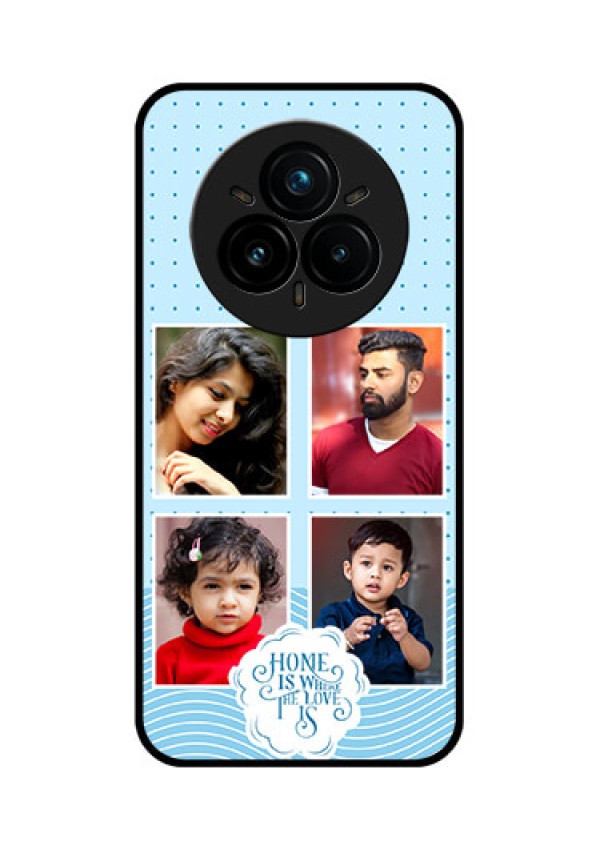Realme 14 Pro Plus 5G Custom Glass Phone CaseCute Love Quote With 4 Pic Upload Design