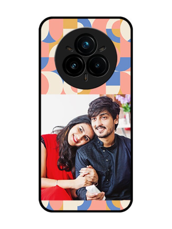 Custom Realme 14 Pro Plus 5G Custom Glass Phone CaseSemi - Circle Maze Pattern Design