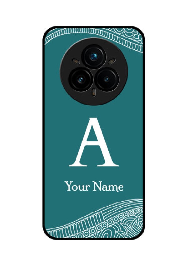 Realme 14 Pro Plus 5G Custom Glass Phone CaseLine Art Pattern With Custom Name Design