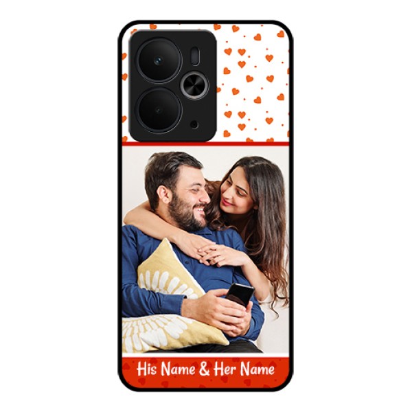Realme 14T 5G Custom Glass Phone Case - Orange Love Symbol Design