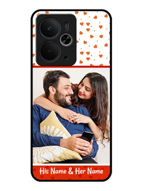 Custom Realme 14T 5G Custom Glass Phone Case - Orange Love Symbol Design