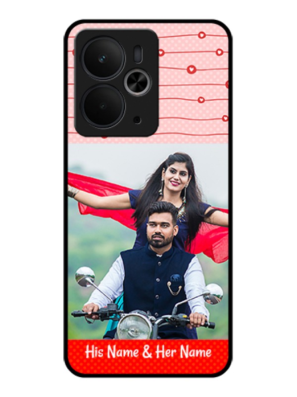 Custom Realme 14T 5G Custom Glass Phone Case - Red Pattern Case Design