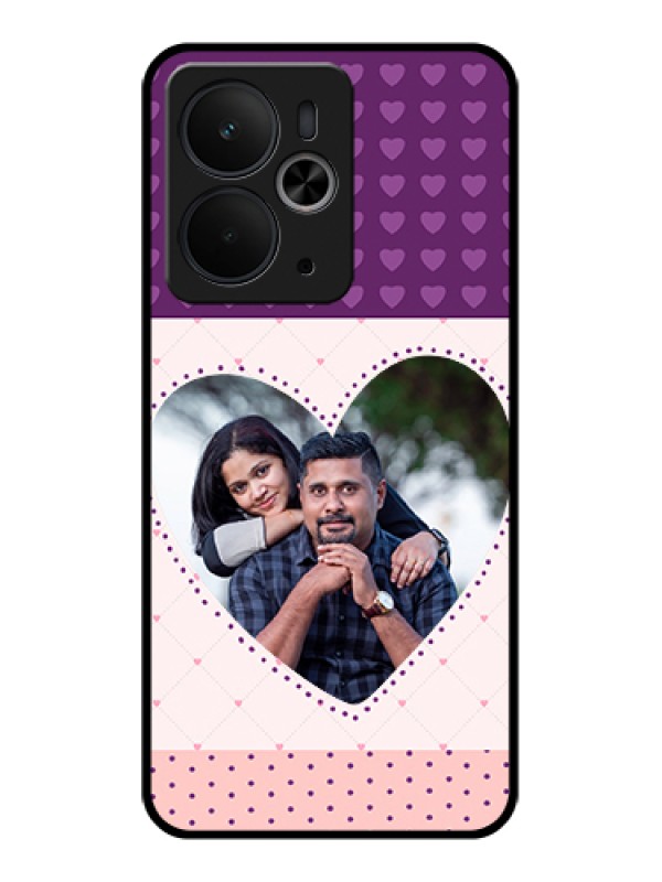 Custom Realme 14T 5G Custom Glass Phone Case - Violet Love Dots Design