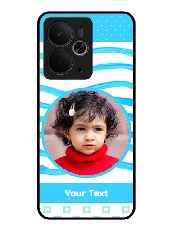 Custom Realme 14T 5G Custom Glass Phone Case - Simple Blue Case Design