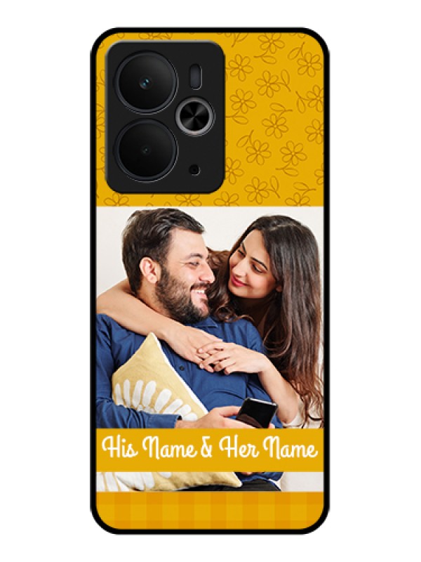 Custom Realme 14T 5G Custom Glass Phone Case - Yellow Floral Design