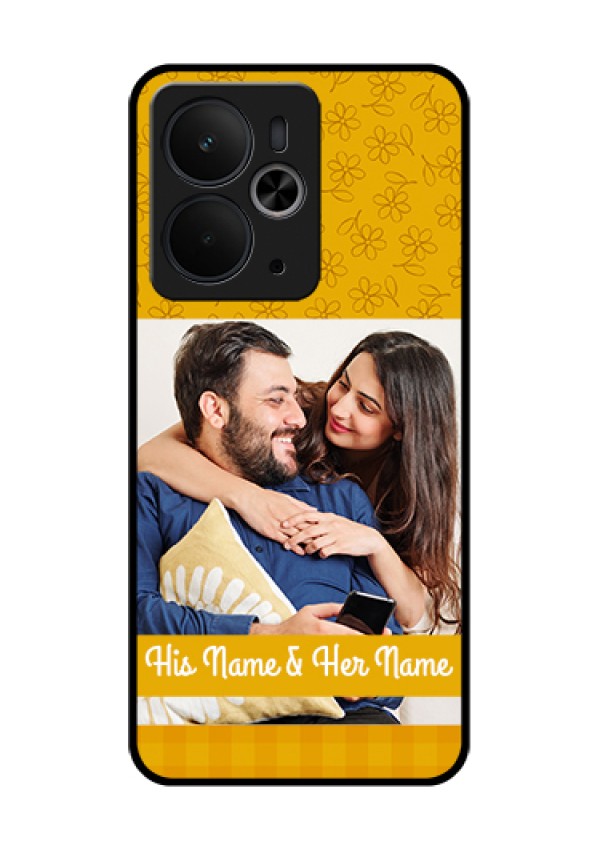Realme 14T 5G Custom Glass Phone Case - Yellow Floral Design