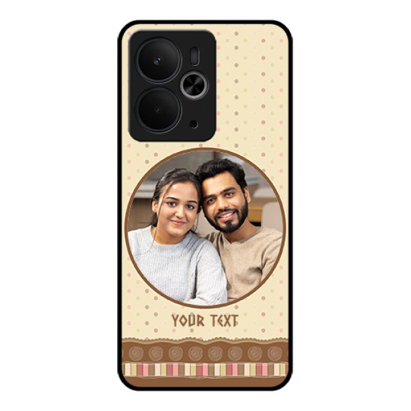 Realme 14T 5G Custom Glass Phone Case - Brown Dotted Mobile Case Design