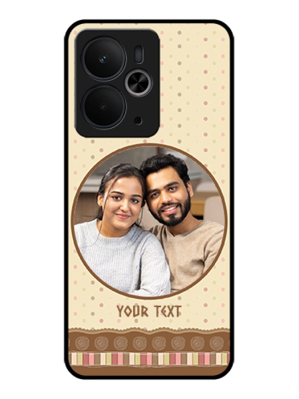 Custom Realme 14T 5G Custom Glass Phone Case - Brown Dotted Mobile Case Design