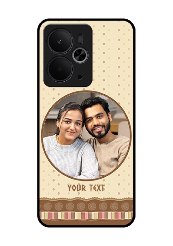 Realme 14T 5G Custom Glass Phone Case - Brown Dotted Mobile Case Design