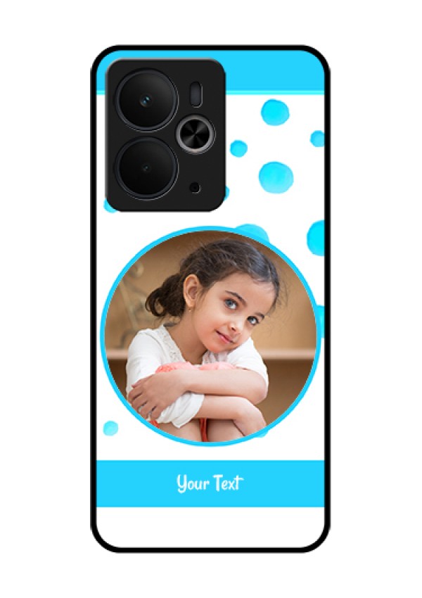 Realme 14T 5G Custom Glass Phone Case - Blue Bubbles Pattern Design