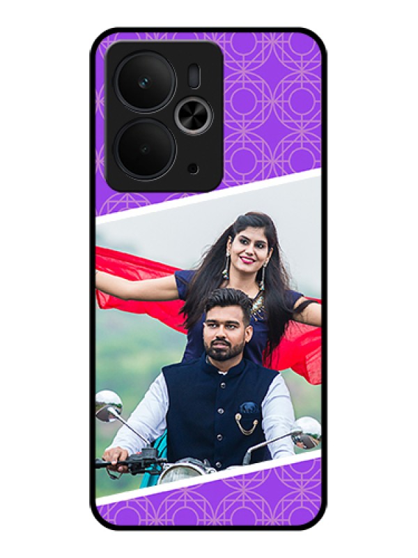 Custom Realme 14T 5G Custom Glass Phone Case - Violet Color Pattern Design