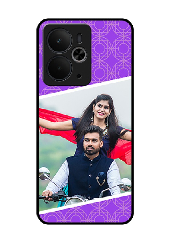 Realme 14T 5G Custom Glass Phone Case - Violet Color Pattern Design