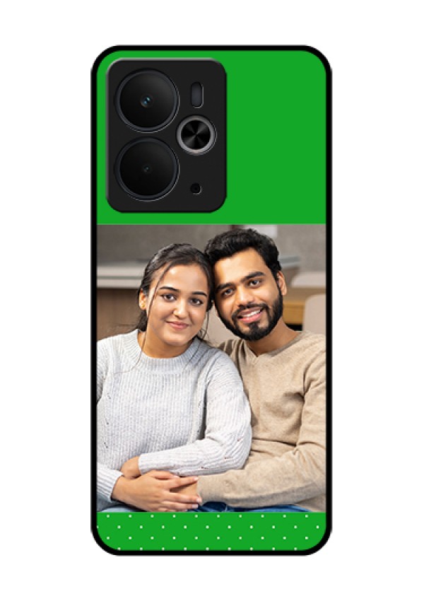 Realme 14T 5G Custom Glass Phone Case - Green Pattern Design