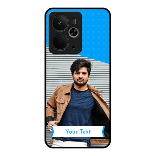 Realme 14T 5G Custom Glass Phone Case - Simple Blue Color Design