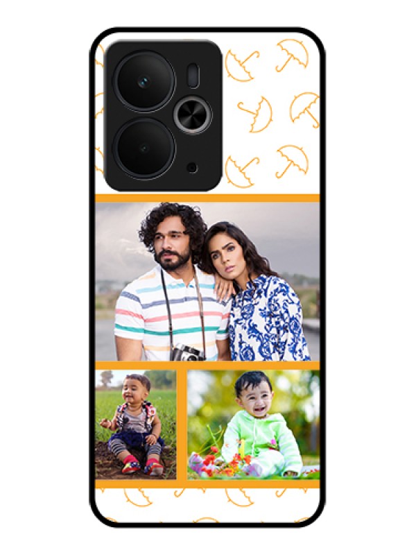 Custom Realme 14T 5G Custom Glass Phone Case - Yellow Pattern Design