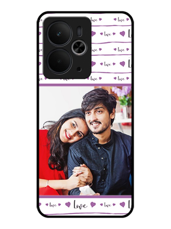 Custom Realme 14T 5G Custom Glass Phone Case - Couples Heart Design