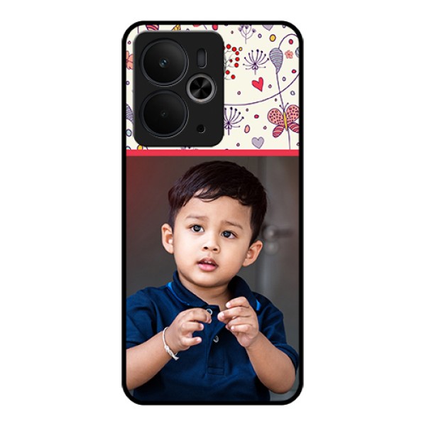 Realme 14T 5G Custom Glass Phone Case - Premium Floral Design