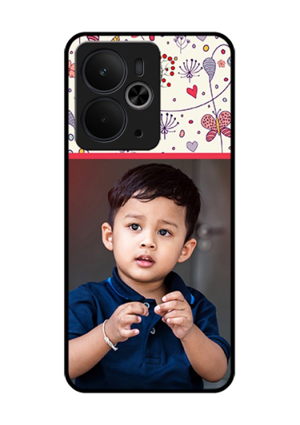Realme 14T 5G Custom Glass Phone Case - Premium Floral Design