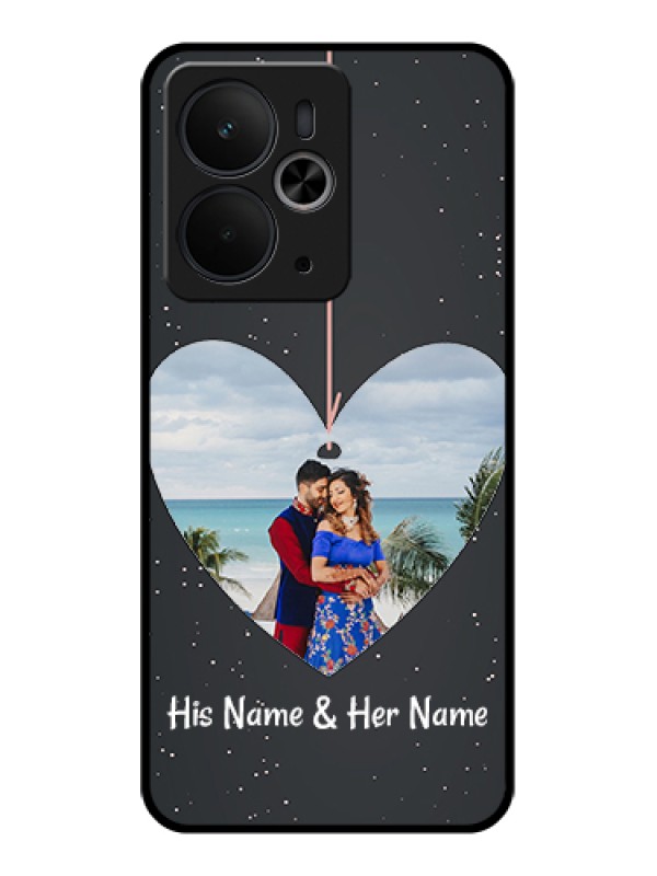 Custom Realme 14T 5G Custom Glass Phone Case - Hanging Heart Design