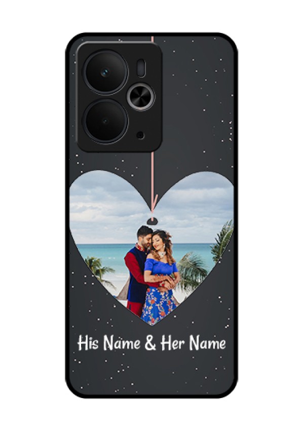 Realme 14T 5G Custom Glass Phone Case - Hanging Heart Design