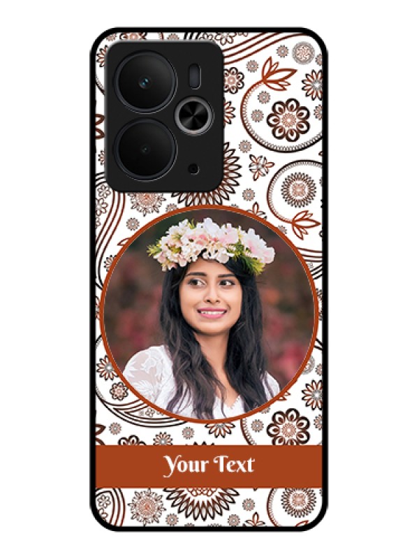 Custom Realme 14T 5G Custom Glass Phone Case - Abstract Flower Design