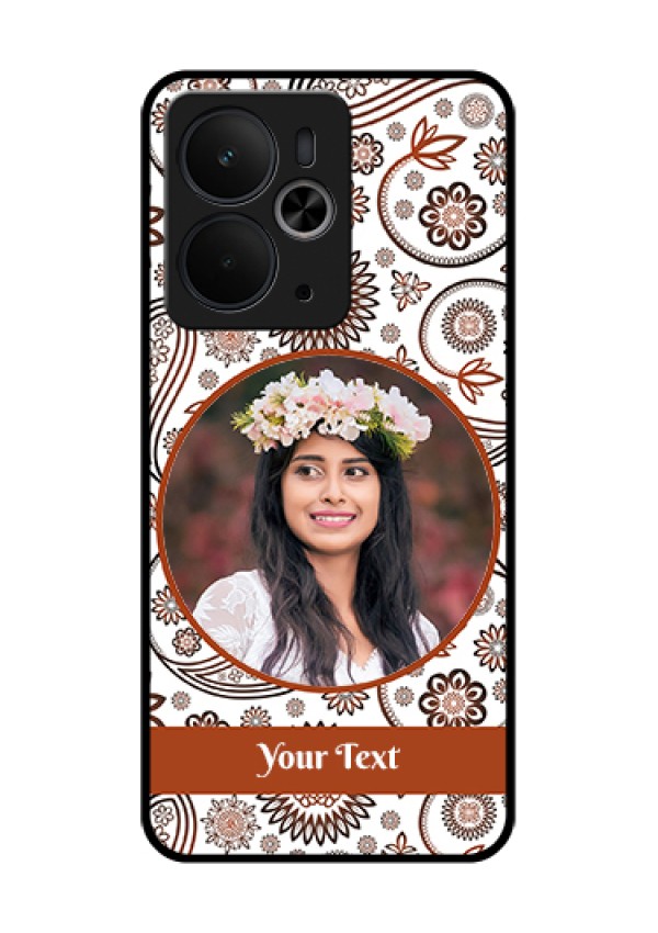 Realme 14T 5G Custom Glass Phone Case - Abstract Flower Design